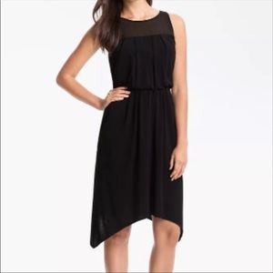 NWT Vince Camuto Black Sheer Back Blouson Dress